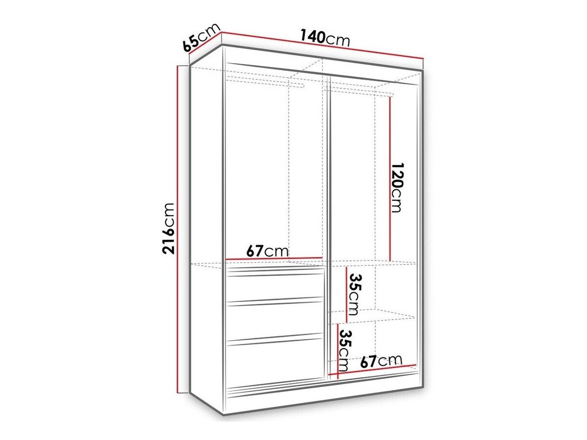 Armoire Toledo 115 (Chêne de Lefkas + Noir mat)