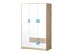 Armoire Tolfere 103 (Chêne clair + Blanc + Turquoise)