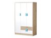 Armoire Tolfere 103 (Chêne clair + Blanc + Turquoise)