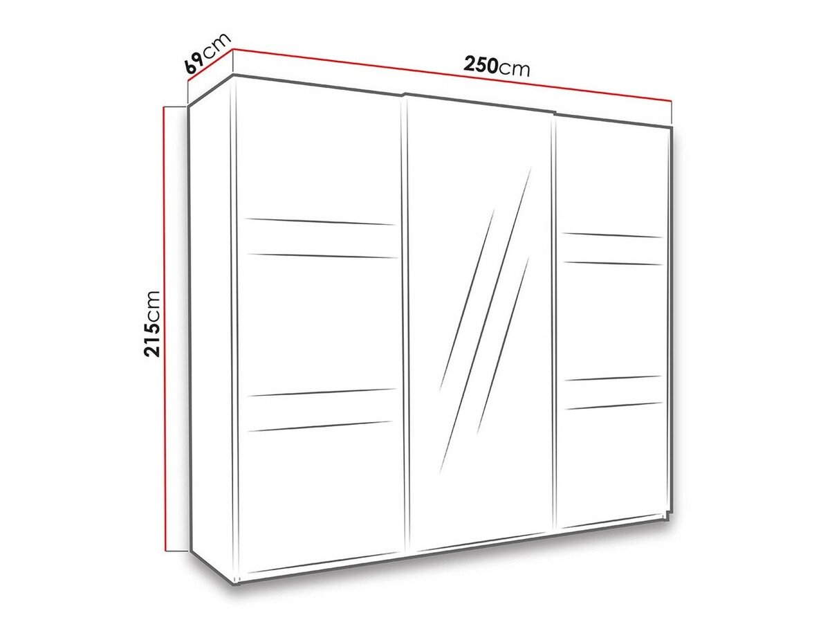 Armoire Fivelbo 110 (Chêne du Monastery + Noir brillant)