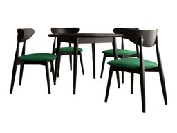 Salle à manger complète Racine 134 (Noir)