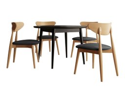 Salle à manger complète Racine 134 (Noir)