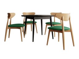 Salle à manger complète Racine 134 (Noir)