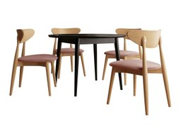 Salle à manger complète Racine 134 (Noir)