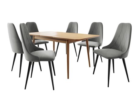 Salle à manger complète Racine 125 (Noir + Magic Velvet 2217)