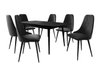 Salle à manger complète Racine 125 (Noir + Magic Velvet 2219)