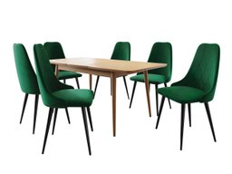 Salle à manger complète Racine 125 (Noir + Magic Velvet 2225)