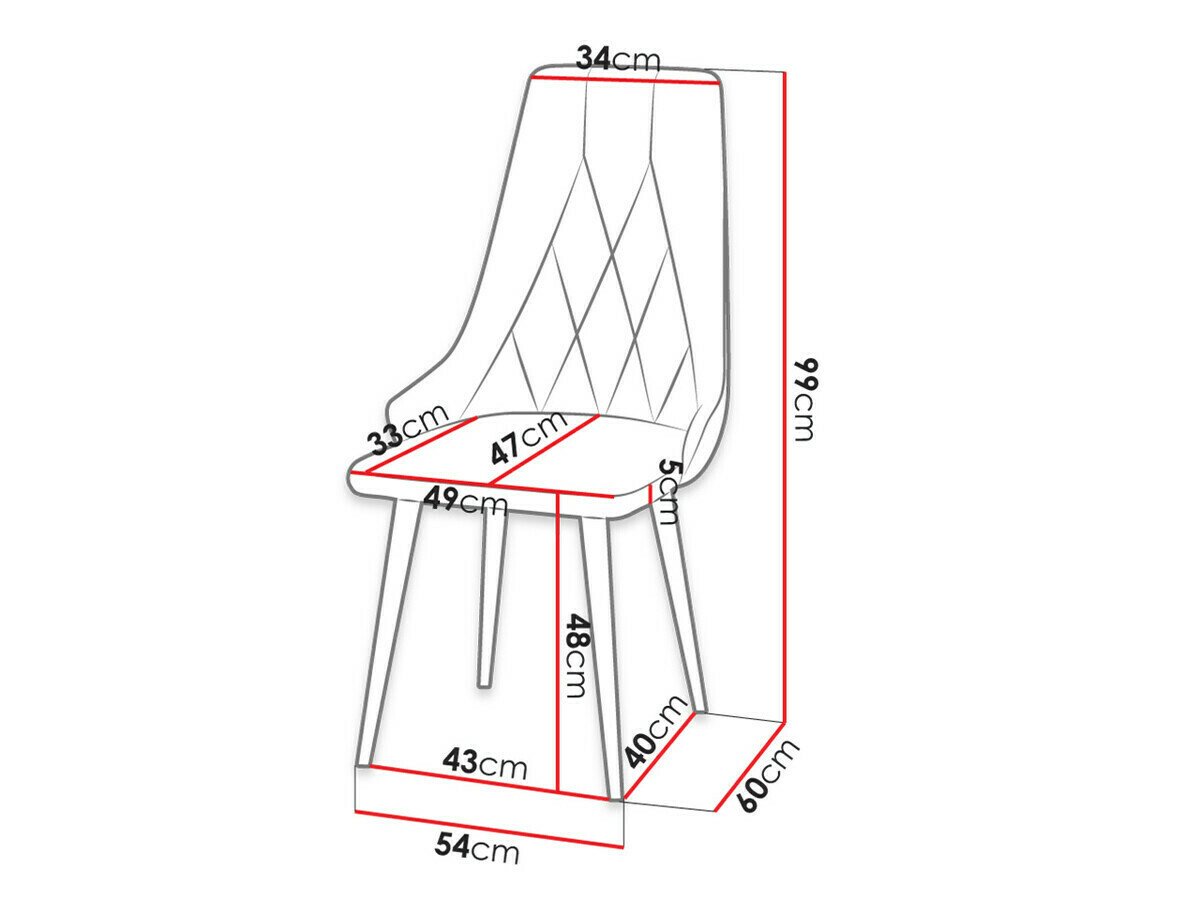 Salle à manger complète Racine 125 (Noir + Magic Velvet 2250)