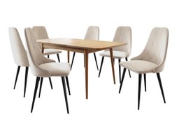 Salle à manger complète Racine 125 (Noir + Magic Velvet 2250)