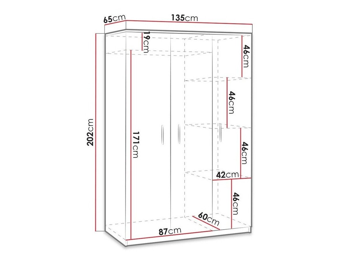 Armoire Catromi 118 (Chêne Artisan)