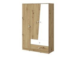 Armoire Almira 102 (Chêne Artisan + Blanc)