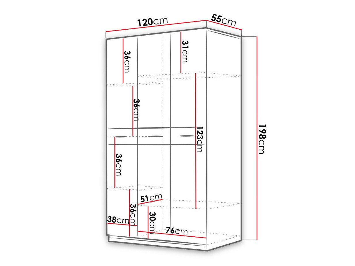 Armoire Salmere 107 (Blanc + Blanc brillant)