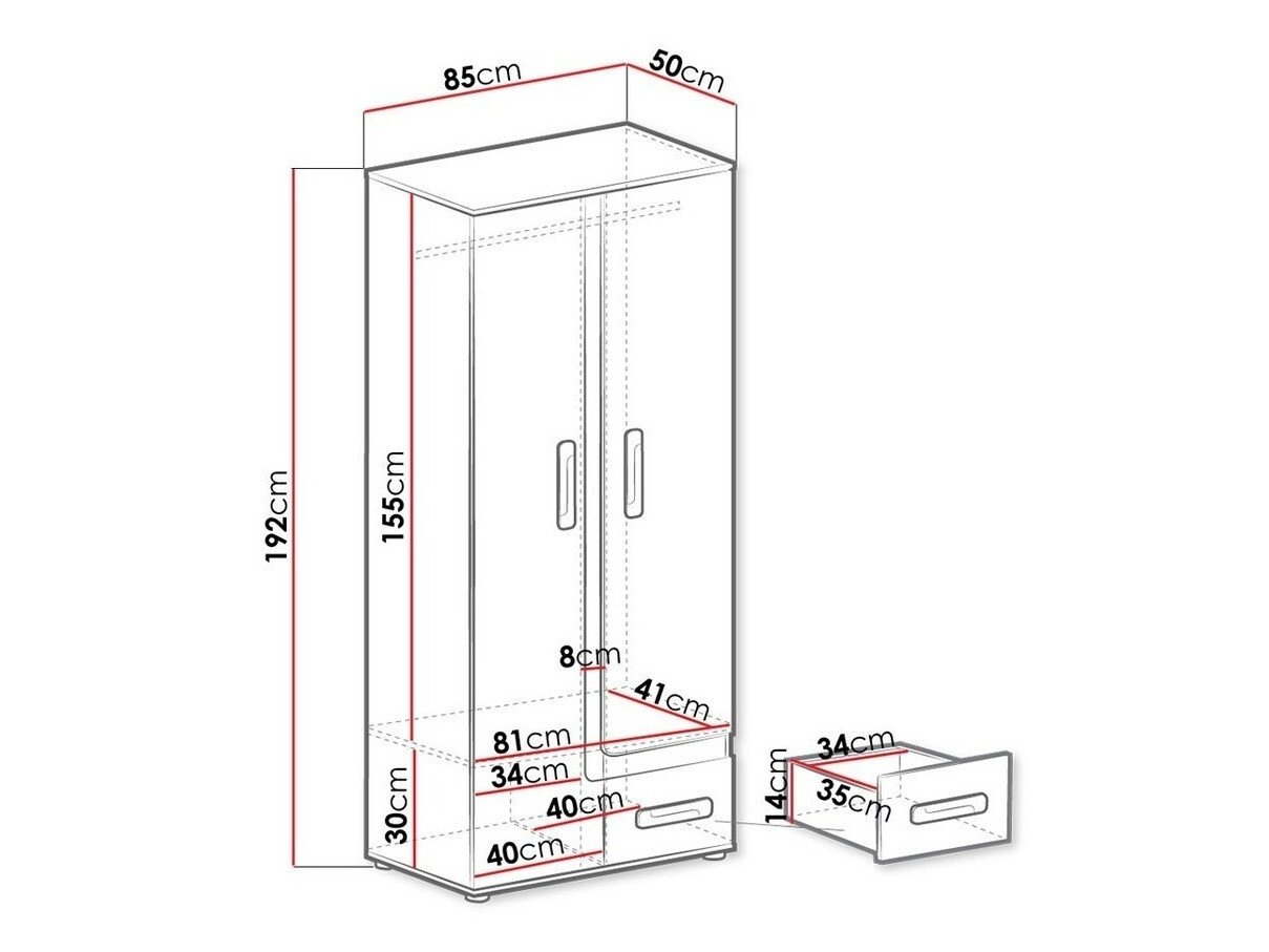 Armoire Aviseve 106 (Anthracite + Blanc)