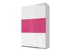 Armoire Campus I (Blanc + Blanc brillant + Rose brillant)