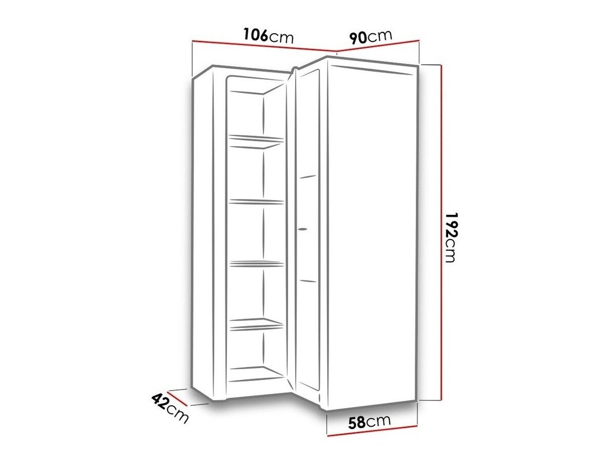 Armoire d'angle Serfeno 111 (Artisanat blanc)