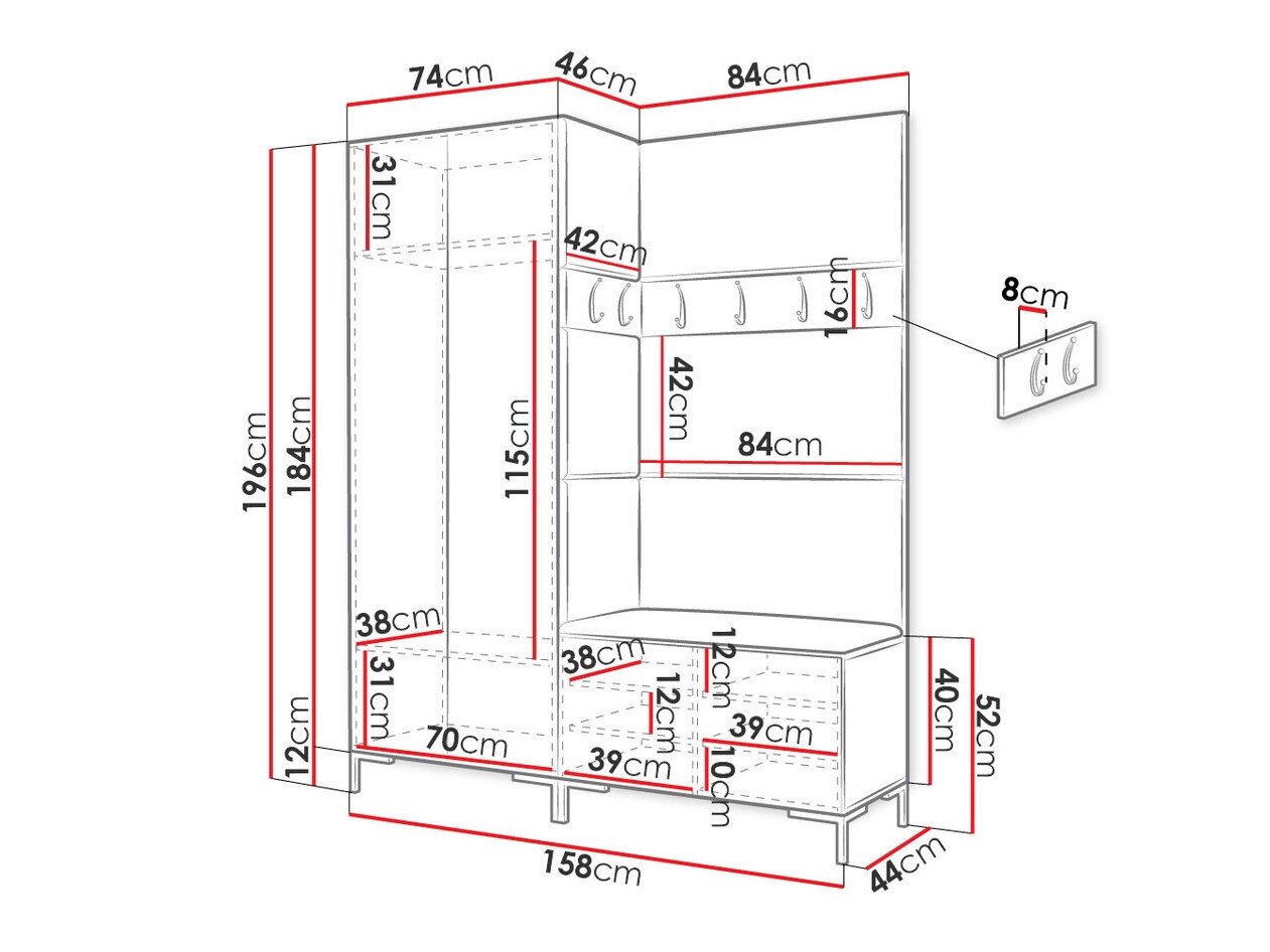 Meuble d'entrée Nomal I (Craft chêne)