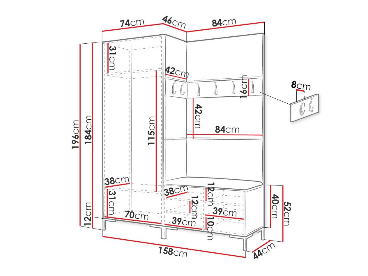 Meuble d'entrée Tivsoa 100 (Blanc)