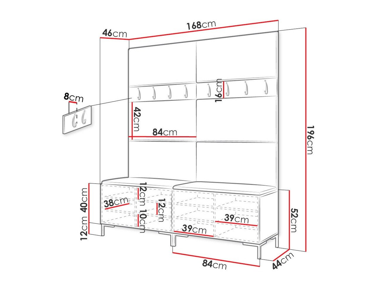 Meuble d'entrée Nomal II (Noir)