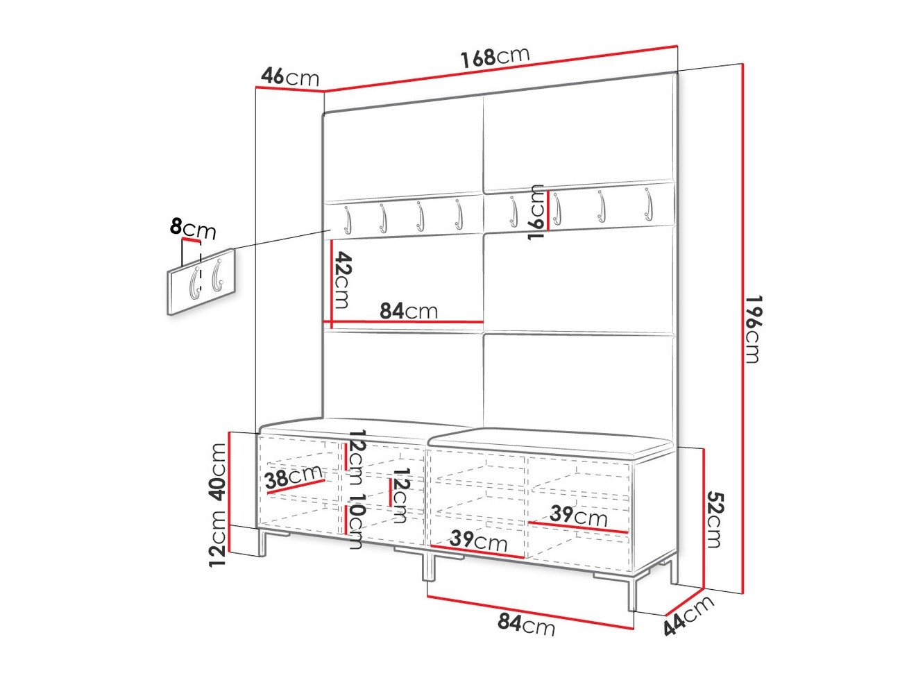 Meuble d'entrée Nomal II (Noir)