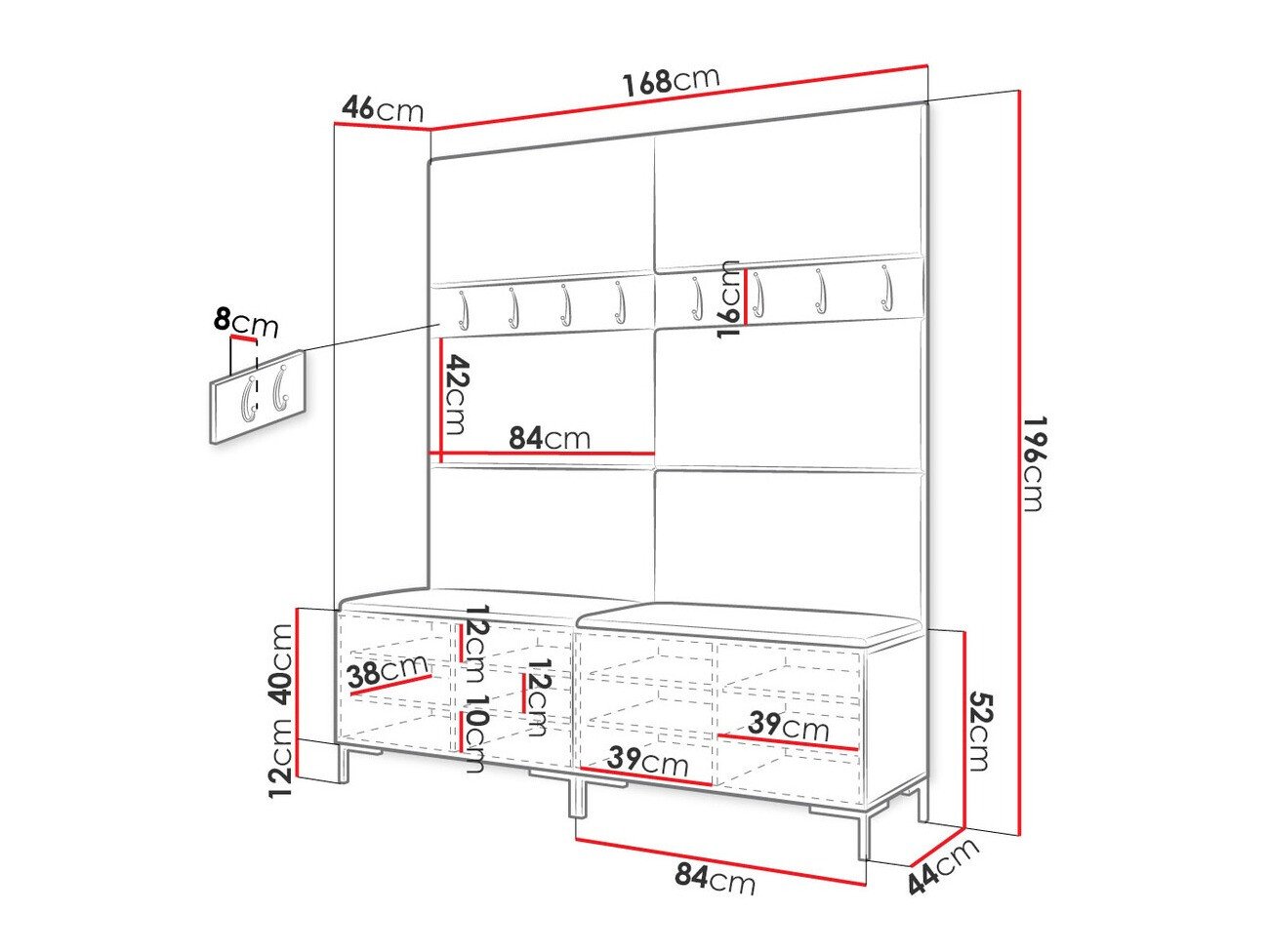 Meuble d'entrée Nomal II (Noir)