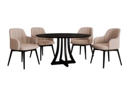 Salle à manger complète Racine 128 (Noir)