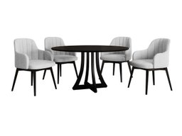 Salle à manger complète Racine 128 (Noir)