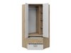 Armoire d'angle Tolfere 102 (Chêne clair + Blanc)