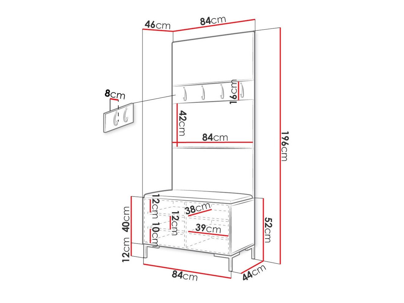 Meuble d'entrée Nomal III (Manila 16)