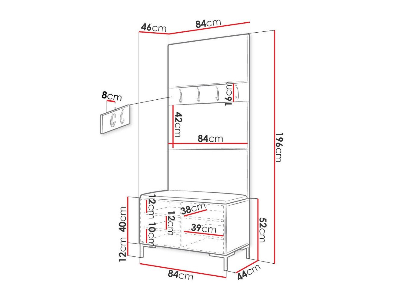 Meuble d'entrée Nomal III (Manila 16)