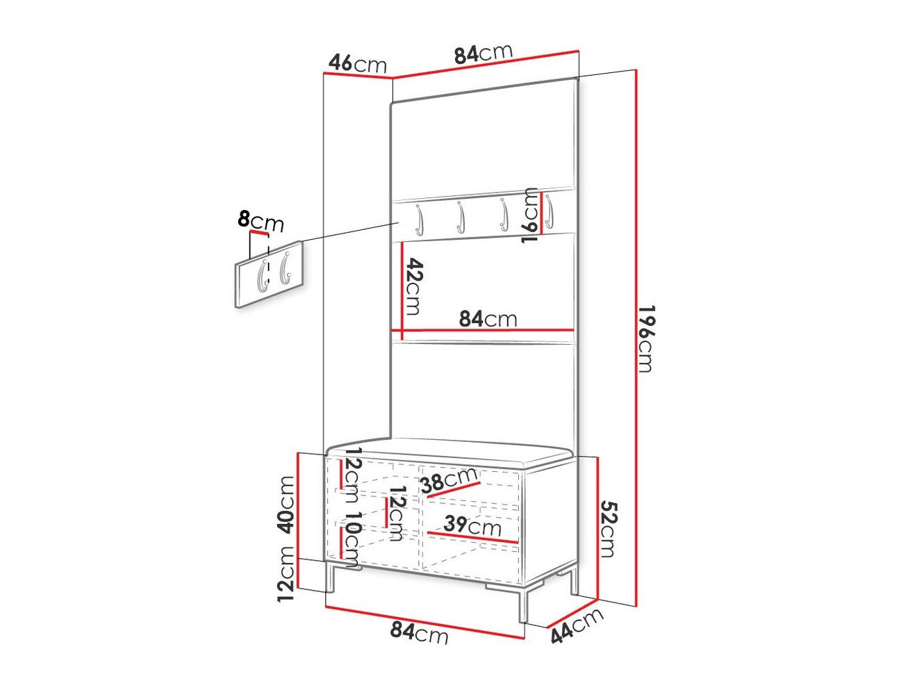 Meuble d'entrée Nomal III (Manila 18)