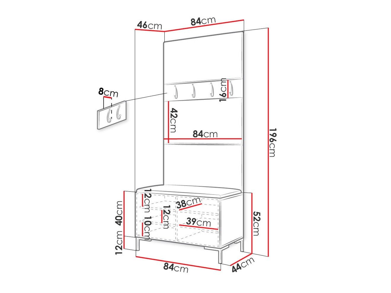 Meuble d'entrée Nomal III (Manila 26)