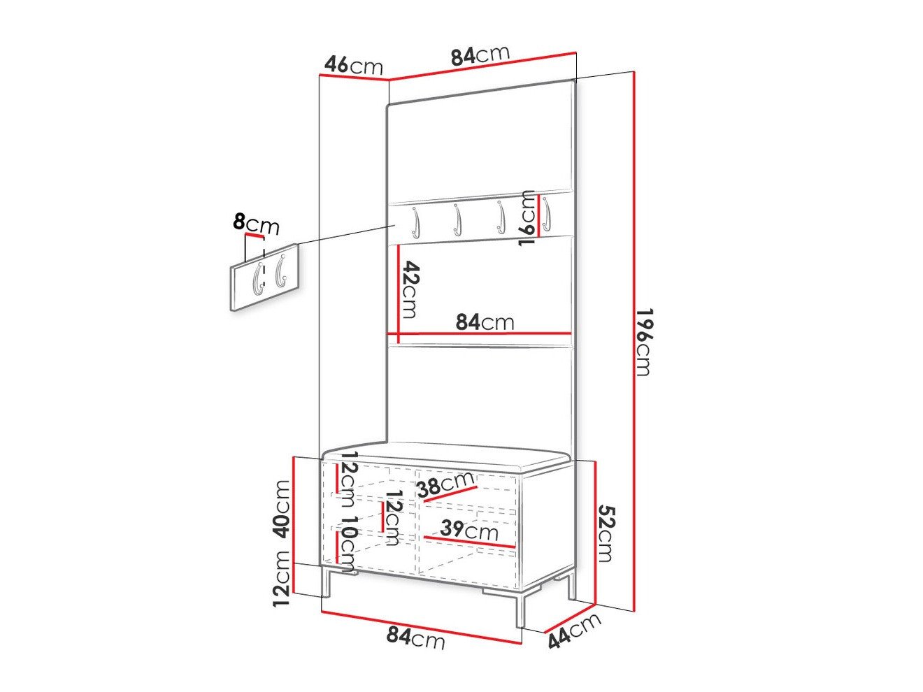 Meuble d'entrée Tivsoa 102 (Manila 09)