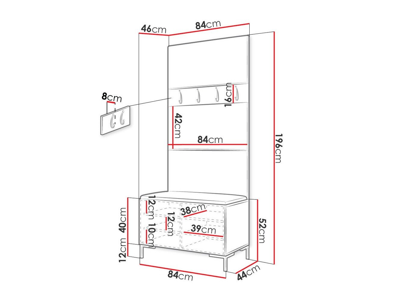 Meuble d'entrée Tivsoa 102 (Manila 09)