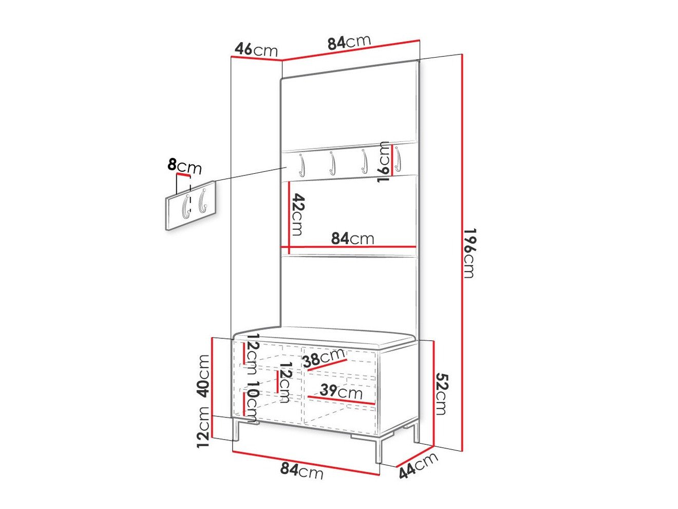 Meuble d'entrée Tivsoa 102 (Manila 11)