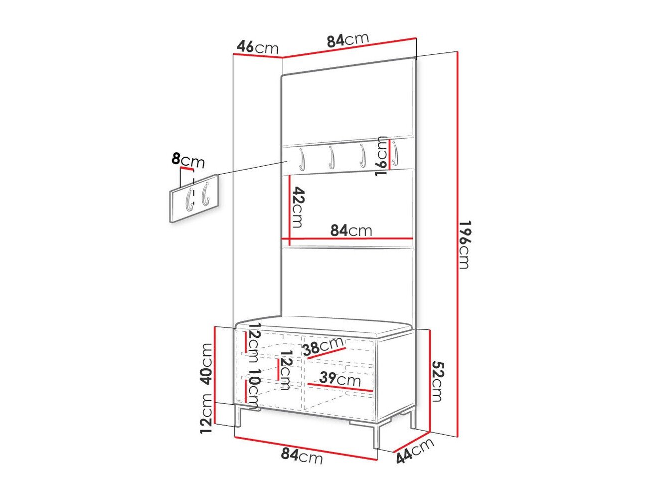 Meuble d'entrée Tivsoa 102 (Manila 11)