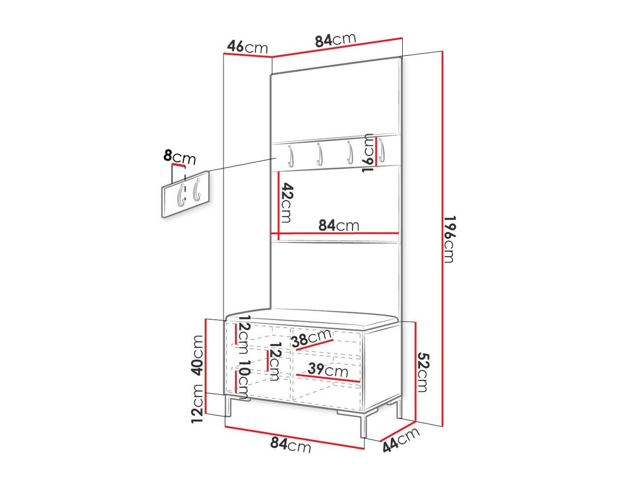 Meuble d'entrée Tivsoa 102 (Manila 16)