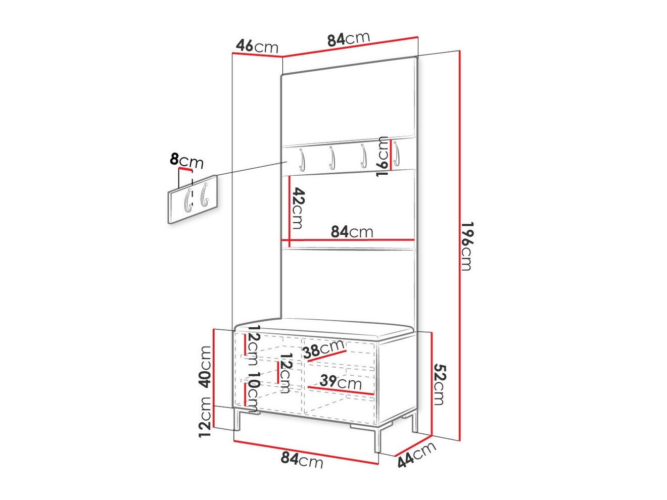 Meuble d'entrée Tivsoa 102 (Manila 18)