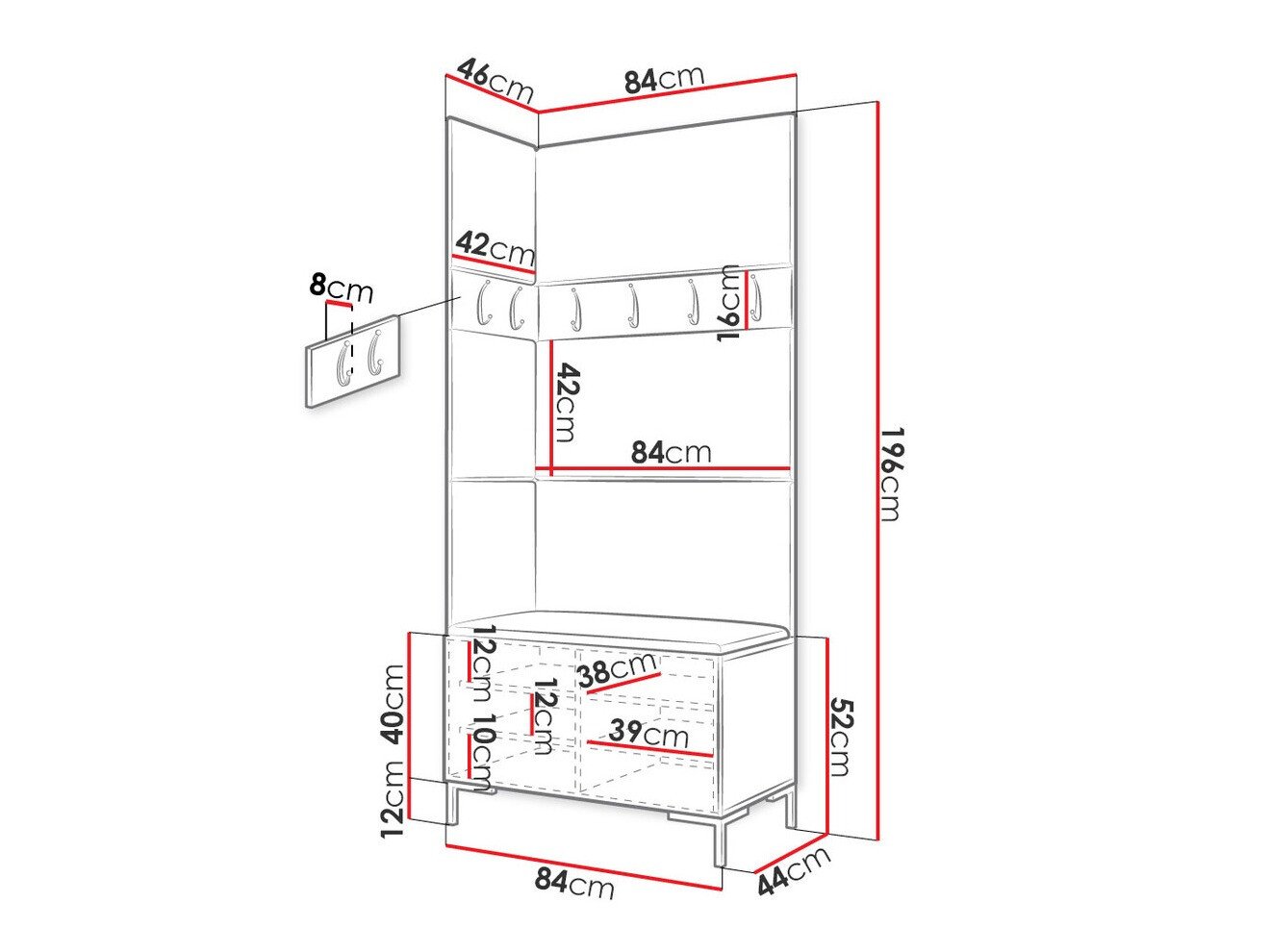 Meuble d'entrée Nomal IV (Noir)