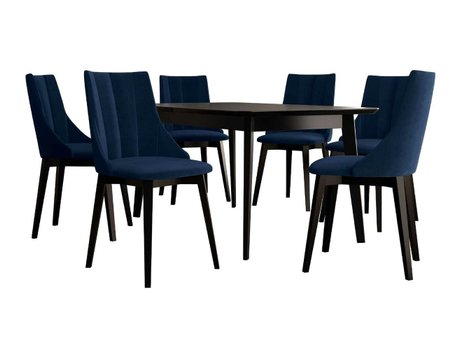 Salle à manger complète Racine 139 (Noir + Magic Velvet 2216)