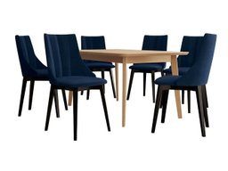 Salle à manger complète Racine 139 (Noir + Magic Velvet 2216)