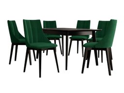 Salle à manger complète Racine 139 (Noir + Magic Velvet 2225)