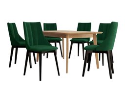 Salle à manger complète Racine 139 (Noir + Magic Velvet 2225)