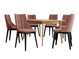 Salle à manger complète Racine 139 (Noir + Magic Velvet 2258)