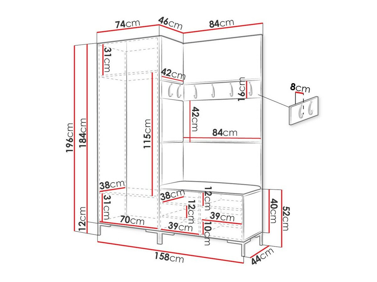 Meuble d'entrée Tivsoa 107 (Manila 35)