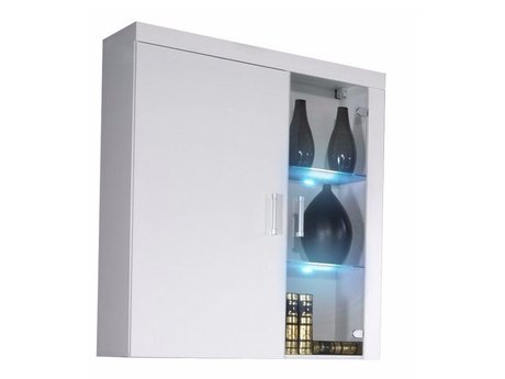 Armoire murale Odebeli 101 (Blanc + Blanc brillant)