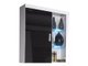 Armoire murale Odebeli 101 (Blanc + Noir brillant)