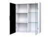 Armoire murale Odebeli 101 (Blanc + Noir brillant)