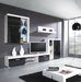 Armoire murale Odebeli 101 (Blanc + Noir brillant)
