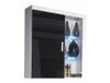 Armoire murale Odebeli 101 (Blanc + Noir brillant)