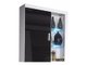Armoire murale Odebeli 101 (Blanc + Noir brillant)